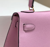KELLY MINI 20 BAG IN BABY PINK CALFSKIN WITH GOLD HARDWARE