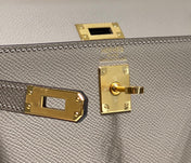 KELLY MINI 20 BAG IN LIGHT BROWN CALFSKIN WITH GOLD HARDWARE