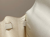 KELLY MINI 20 BAG IN WHITE CALFSKIN WITH GOLD HARDWARE