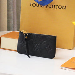 LV 25S CARD HOLDER RECTO VERSO 12 IN BLACK MONOGRAM EMPREINTE EMBOSSED CALFSKIN