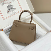 KELLY MINI 20 BAG IN MEDIUM BROWN CALFSKIN WITH GOLD HARDWARE