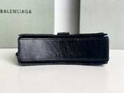 CRUSH SMALL CHAIN BAG 25 IN BLACK QUILTED CRUSHED CALFSKIN BLACK HARDWARE