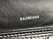 CRUSH MEDIUM CHAIN BAG 31 IN BLACK QUILTED CRUSHED CALFSKIN BLACK HARDWARE