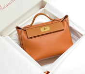 MINI 24/24 29CM IN ORANGE MINIMUM EVERCOLOR CALFSKIN GOLD KELLY BUCKLE