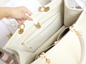 MEDIUM TOTE BOOK 26 BAG IN WHITE CALFSKIN