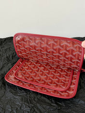 PLUMET POCKET WALLET 20 IN CLASSIC RED GOYARDINE CANVAS AND LAMBSKIN TRIM