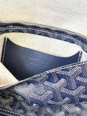 PLUMET POCKET WALLET 20 IN NAVY BLUE GOYARDINE CANVAS AND LAMBSKIN TRIM