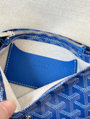 PLUMET POCKET WALLET 20 IN SAPPHIRE BLUE GOYARDINE CANVAS AND LAMBSKIN TRIM