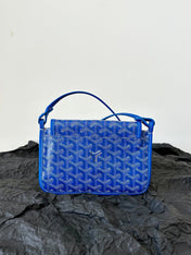 PLUMET POCKET WALLET 20 IN SAPPHIRE BLUE GOYARDINE CANVAS AND LAMBSKIN TRIM