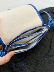 PLUMET POCKET WALLET 20 IN SAPPHIRE BLUE GOYARDINE CANVAS AND LAMBSKIN TRIM