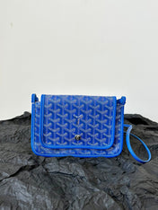 PLUMET POCKET WALLET 20 IN SAPPHIRE BLUE GOYARDINE CANVAS AND LAMBSKIN TRIM