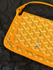 PLUMET POCKET WALLET 20 IN YELLOW GOYARDINE CANVAS AND LAMBSKIN TRIM
