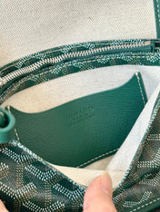 PLUMET POCKET WALLET 20 IN GREEN GOYARDINE CANVAS AND LAMBSKIN TRIM