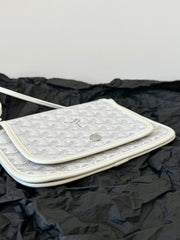 PLUMET POCKET WALLET 20 IN WHITE GOYARDINE CANVAS AND LAMBSKIN TRIM