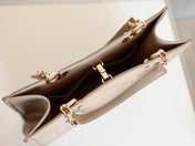MEDIUM TOTE BOOK 26 BAG IN BEIGE CREAM CALFSKIN