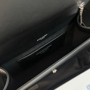 KATE TASSEL 24 BLACK CALFSKIN WITH SILVER LOGO