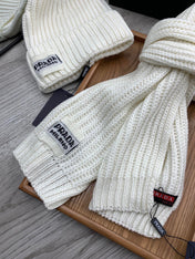 SET SCARF AND HAT IN WHITE WOOL AND RABBIT FUR 388991