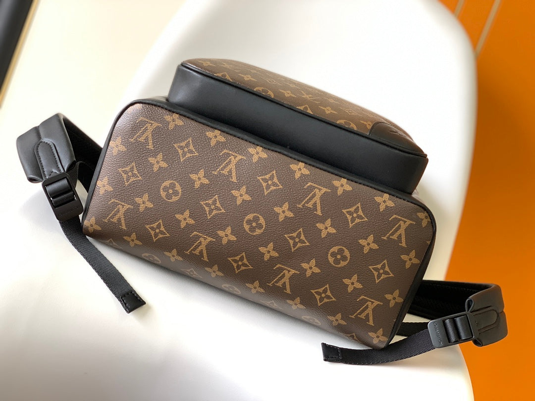 DEAN BACKPACK 42 IN BLACK AND BROWN MONOGRAM CANVAS