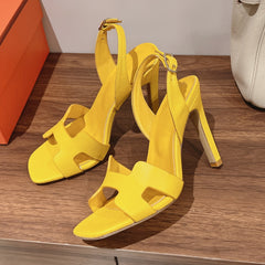 HOLY 105 SANDAL IN BRIGHT YELLOW GRAINED CALFSKIN