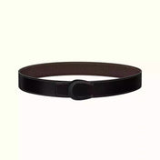 LUCK BELT BUCKLE & REVERSIBLE CHOCOLATE BROWN LEATHER STRAP 38MM BLACK HARDWARE