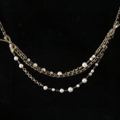 CHANEL 25S GOLD CHAIN BELT WITH PEARL 610440