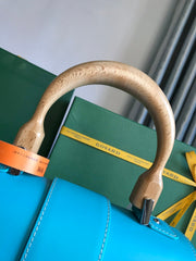 SAÏGON PM BAG 28 IN LIGHT BLUE GOYARDINE CANVAS AND CALFSKIN