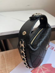 MINI HOBO BAG 16 IN BLACK LAMBSKIN