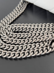 CRUSH CHAINED BAG 25 IN WHITE QUILTED CRUSHED CALFSKIN SILVER HARDWARE