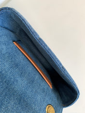 DENIM LEATHER 24 CHAIN SHOUDER BAG