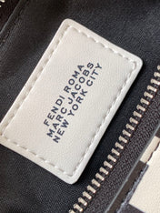 FENDIGRAPHY SMALL 29 IN WHITE MIX BLACK SMOOTH CALFSKIN SILVER HARDWARE