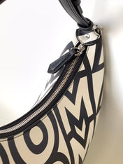 FENDIGRAPHY SMALL 29 IN WHITE MIX BLACK SMOOTH CALFSKIN SILVER HARDWARE