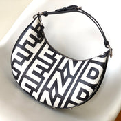 FENDIGRAPHY SMALL 29 IN WHITE MIX BLACK SMOOTH CALFSKIN SILVER HARDWARE