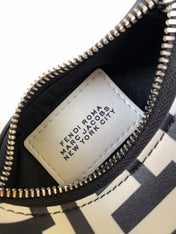 FENDIGRAPHY MINI 16 IN WHITE MIX BLACK SMOOTH CALFSKIN SILVER HARDWARE