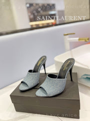 SL GOLDIE MULES STONE COLOR DENIM