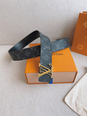 LV 25S BELT 40 MM IN BLACK MIX GREY CALFSKIN 593205