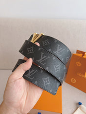 LV 25S BELT 40 MM IN BLACK MIX GREY CALFSKIN 593205