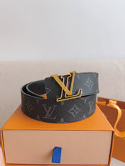 LV 25S BELT 40 MM IN BLACK MIX GREY CALFSKIN 593205