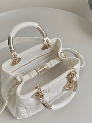 LADY 25 HANDBAG IN WHITE CALFSKIN