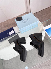 PRA CHOCOLATE BRUSHED LEATHER LOAFERS BLACK