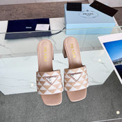 PRA EMBROIDERED SLIDES 65 BEIGE FABRIC