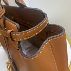 CONTI BAG 36 IN BRONZE BROWN CALFSKIN GOLD HARDWARE