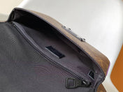 LV 25S S LOCK MESSENGER BAG 21 IN PURPLE AND BROWN MONOGRAM MACASSAR CANVAS