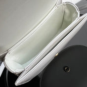 TRIOMPHE SHINY CALFSKIN HANDBAG 18 WHITE