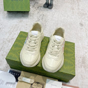 GG RHYTON TRAINER WHITE LAMBSKIN WITH CAT ICON