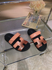 CHYPRE SANDAL OMBRE LIGHT PINK BROWN CALFSKIN