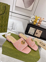 GG EXCLUSIVE SLIDE SANDAL LIGHT PINK FABRIC