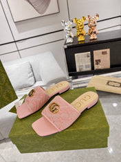 GG EXCLUSIVE SLIDE SANDAL LIGHT PINK FABRIC