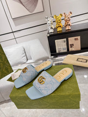 GG EXCLUSIVE SLIDE SANDAL SKY FABRIC