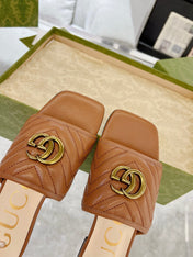 GG EXCLUSIVE SLIDE SANDAL CARAMEL CALFSKIN