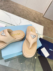 PRA SOFT PADDED NAPPA THONG WEDGE SANDALS TUSCAN LAMBSKIN